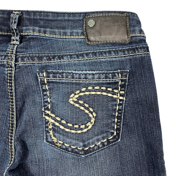 Silver Aiko Slim Bootcut Jeans Sz 29" Dark Wash Stretch Denim Western Rodeo - Picture 11 of 13